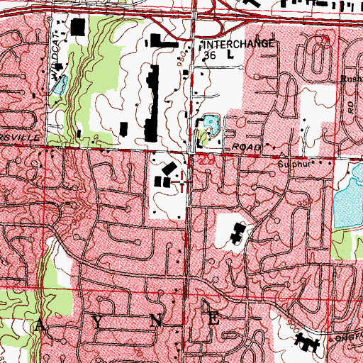 Topographic Map of Huber Heights Fire Department Station 23, OH