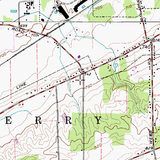 Topographic Map of Perry Joint Fire District Station 2, OH