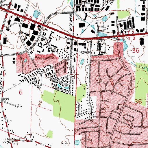 Topographic Map of Washington Township Fire Department Station 45, OH