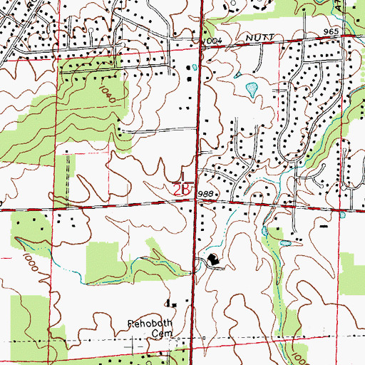 Topographic Map of Washington Township Fire Department Station 43, OH