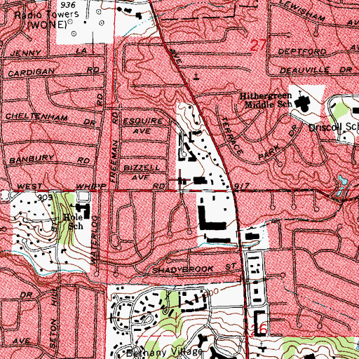 Topographic Map of Washington Township Fire Department Station 42, OH