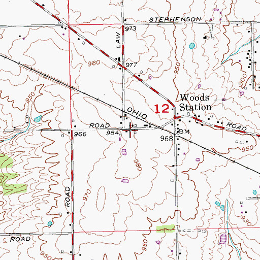 Topographic Map of Reily Township Fire Department Station 2, OH