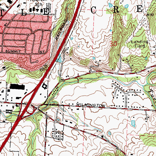 Topographic Map of Turtlecreek Township Fire and Emergency Medical Services Station 31 Bostic, OH