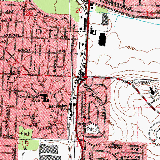 Topographic Map of Kettering Fire Department Station 34, OH