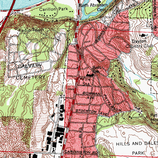 Topographic Map of Kettering Fire Department Station 31, OH