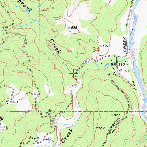 Topographic Map of Little Sproul Creek, CA