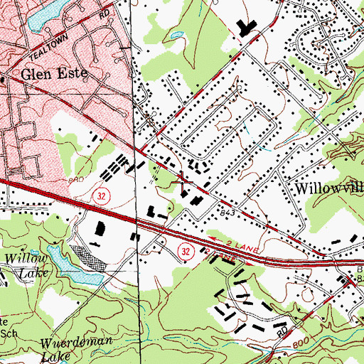 Topographic Map of Union Township Fire Department Station 50, OH