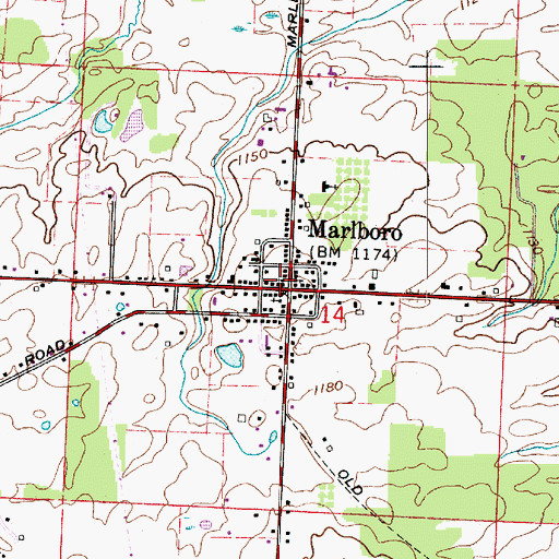Topographic Map of Marlboro Volunteer Fire Company, OH
