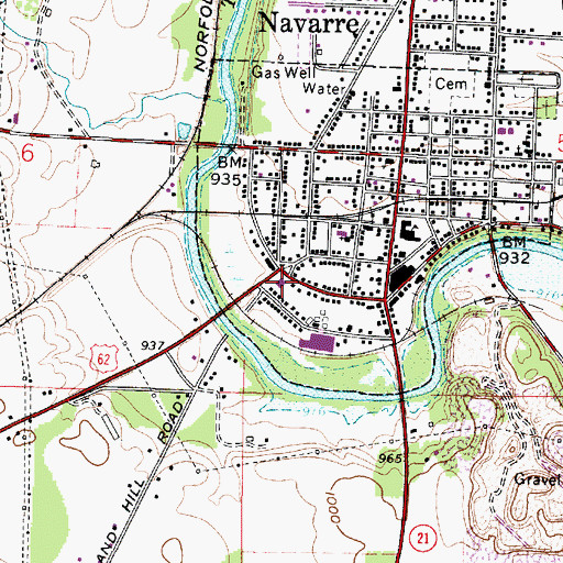 Topographic Map of Navarre Village Fire Department, OH