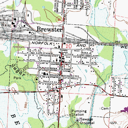 Topographic Map of Brewster Volunteer Fire Department, OH