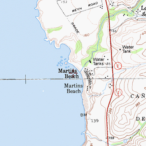 Topographic Map of Lobitos Creek, CA