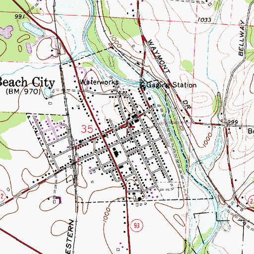 Topographic Map of Beach City Fire and Rescue, OH