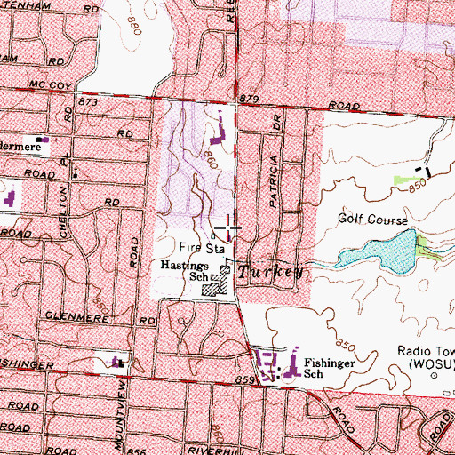 Topographic Map of Upper Arlington Fire Division Station 72, OH