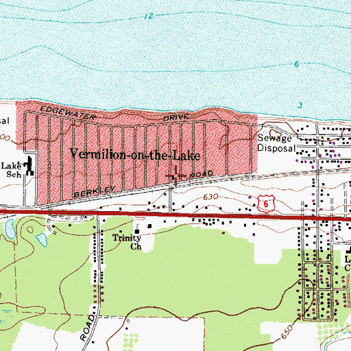 Topographic Map of Vermilion Fire Department Station 2, OH