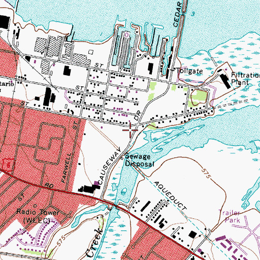 Topographic Map of Sandusky Fire Department Station 3, OH