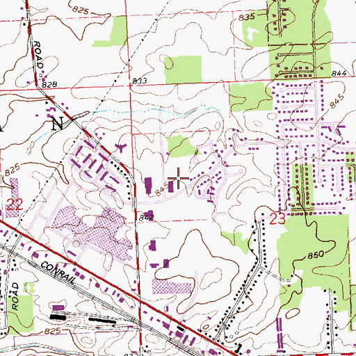 Topographic Map of American Township Fire Department Station 2, OH