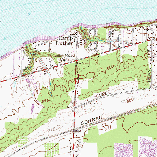 Topographic Map of North Kingsville Volunteer Fire Department Station 2, OH