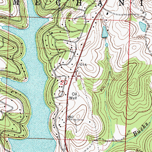 Topographic Map of Holmes Fire District 1 Buckhorn Station, OH