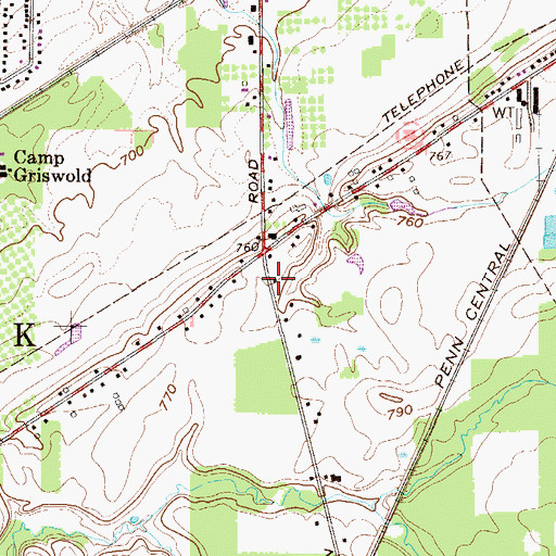 Topographic Map of Saybrook Township Fire Department Station 3, OH