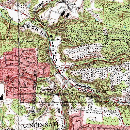 Topographic Map of Anderson Township Fire and Rescue Department Station 101, OH