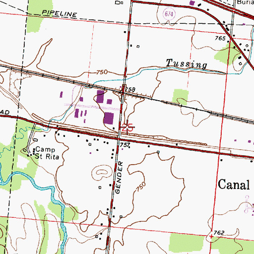 Topographic Map of Madison Township Fire Department Station 182, OH
