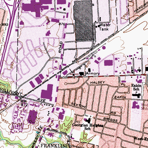 Topographic Map of Franklin Township Fire Department Station 192, OH