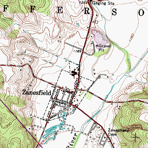 Topographic Map of Tri - Valley Fire District and Emergency Medical Services, OH