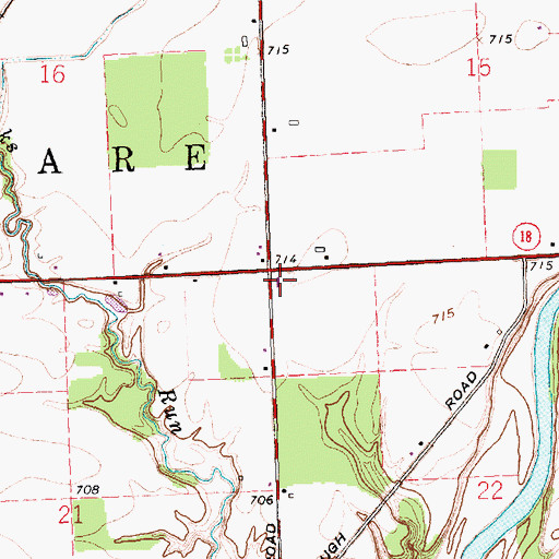 Topographic Map of Delaware Township Fire Department, OH