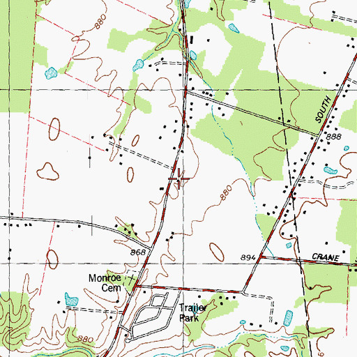 Topographic Map of Monroe Township Fire Department Station 2, OH