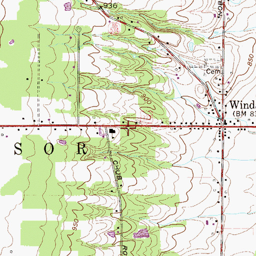 Topographic Map of Windsor Fire and Rescue, OH