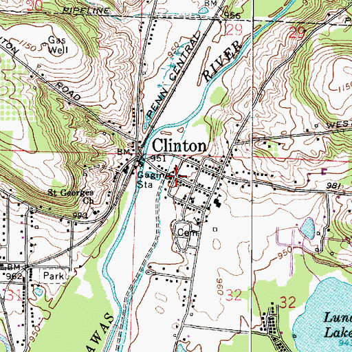 Topographic Map of Clinton Fire Department Station 1, OH