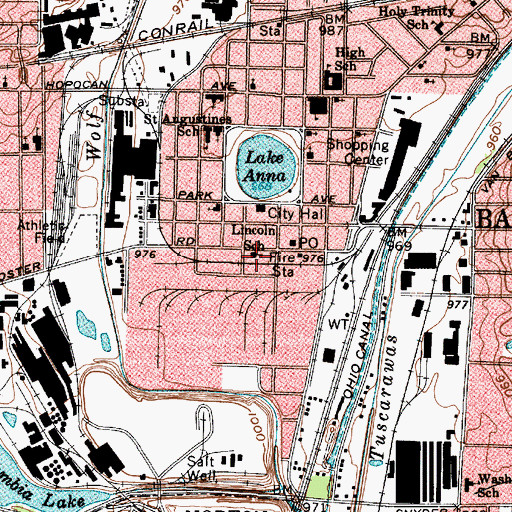 Topographic Map of Barberton Fire Department - Station 1, OH