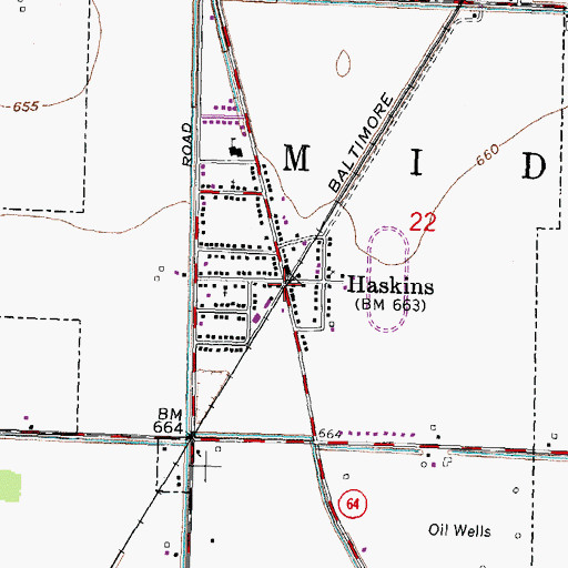 Topographic Map of Middleton Township Fire Department, OH
