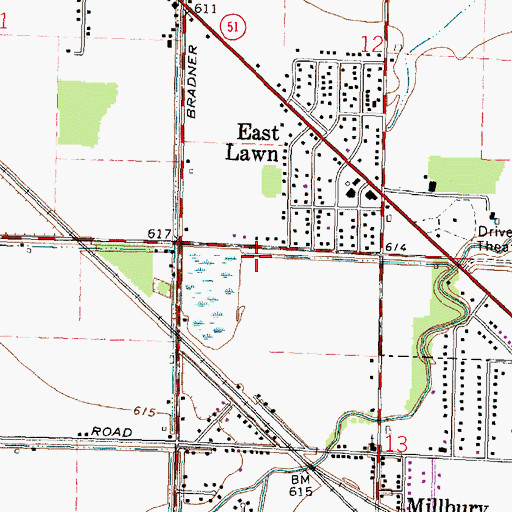 Topographic Map of Lake Township Fire Department Station 2, OH