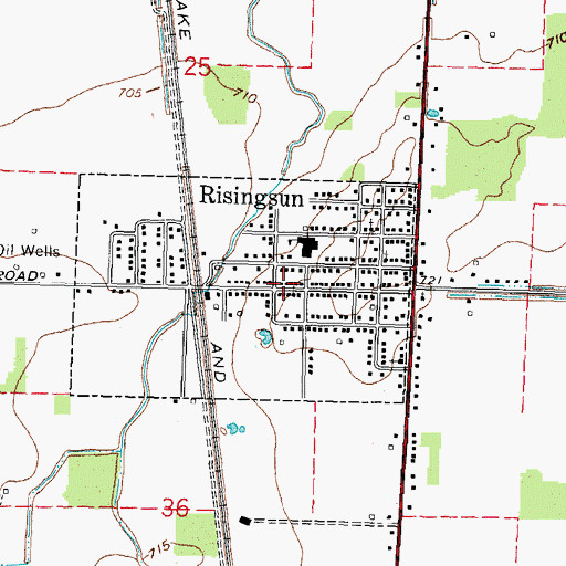 Topographic Map of Risingsun Volunteer Fire Department, OH