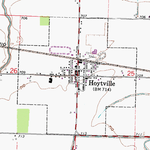 Topographic Map of Hoytville Fire Department, OH