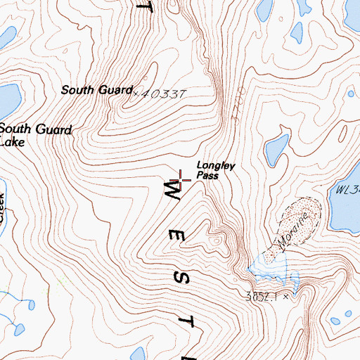 Topographic Map of Longley Pass, CA
