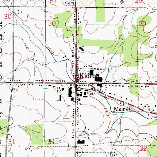 Topographic Map of Kidron Volunteer Fire Department, OH