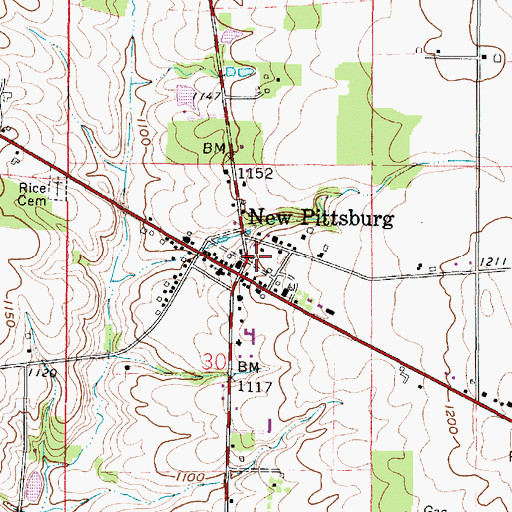 Topographic Map of New Pittsburg Fire Department, OH