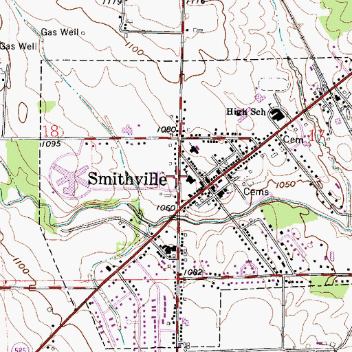 Topographic Map of Central Fire District Station 1 Headquarters, OH