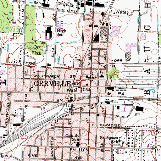 Topographic Map of Orrville Fire Department Headquarters, OH