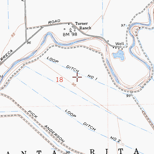 Topographic Map of Loop Ditch Number One, CA