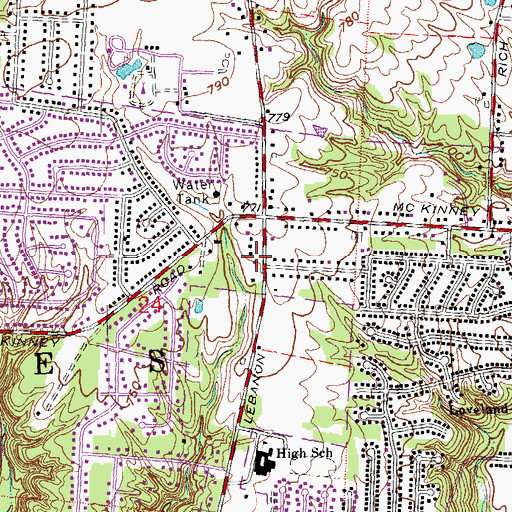 Topographic Map of Loveland Symmes Fire Department Station 62, OH