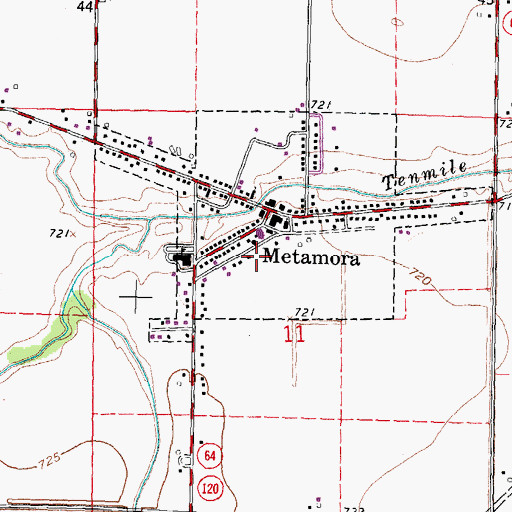 Topographic Map of Metamora Amboy Volunteer Fire Department, OH