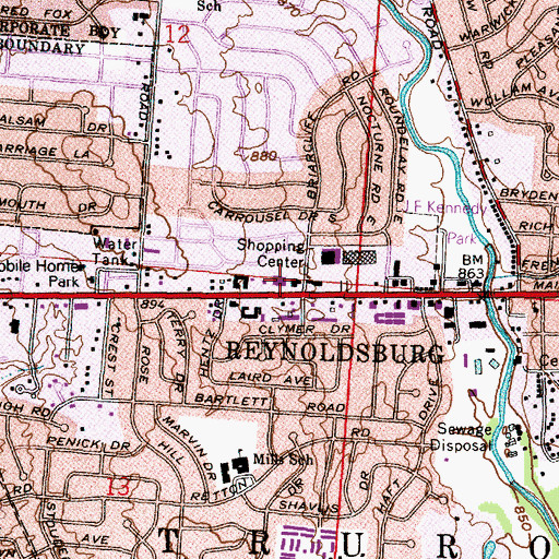 Topographic Map of Truro Township Fire Department Station 161 Headquarters, OH