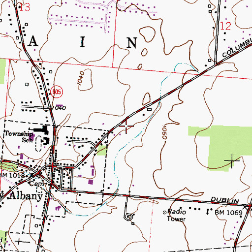 Topographic Map of Plain Township Fire Department Station 121, OH