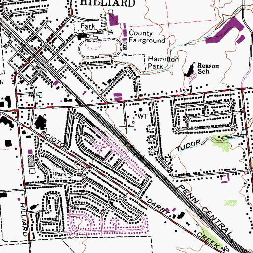 Topographic Map of Norwich Township Fire Department Station 81, OH