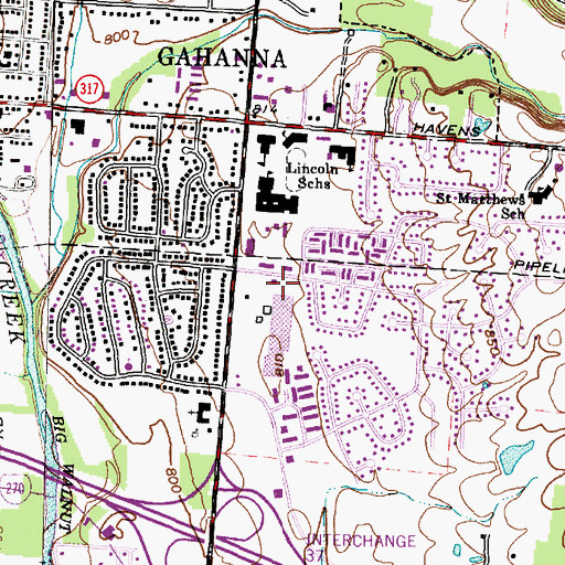 Topographic Map of Mifflin Township Division of Fire Station 131 Headquarters, OH