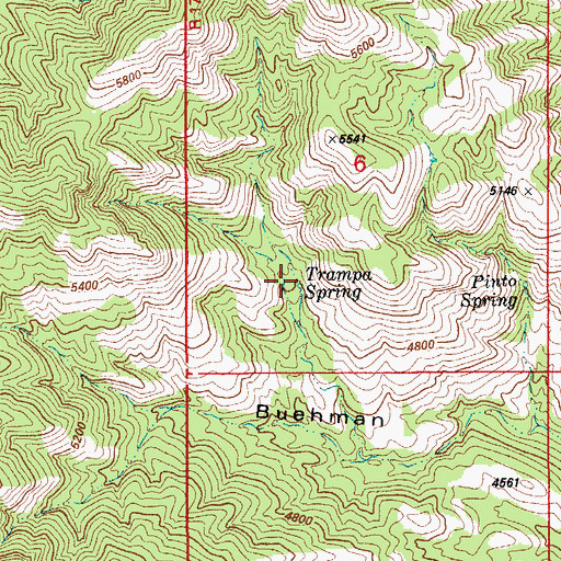 Topographic Map of Trampa Spring, AZ