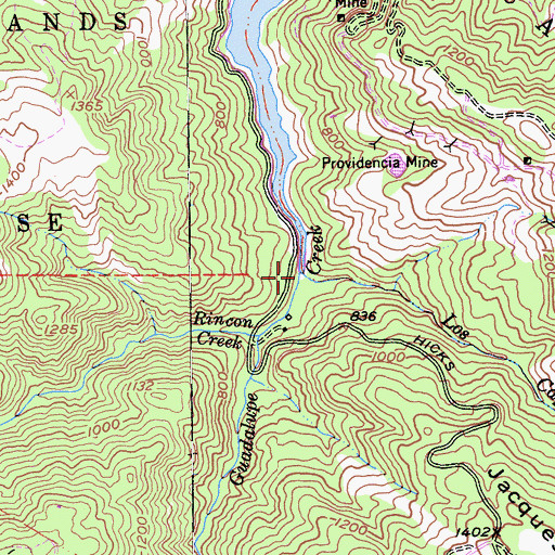 Topographic Map of Los Capitancillos Creek, CA